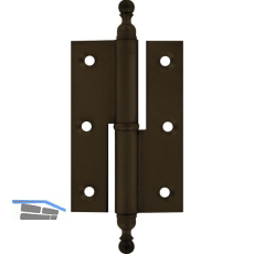 Stil-M�belband gerade, Zierkopf 19 links, 50x40 mm, Messing br�niert