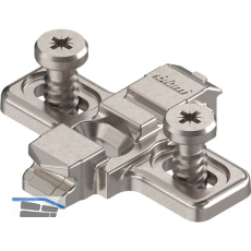 BLUM CLIP Kreuzmontageplatte Langloch, Zink, Systemschrauben, Distanz 0 mm