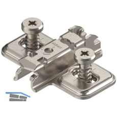 BLUM CLIP Kreuzmontageplatte Langloch, Stahl, Systemschrauben, Distanz 3 mm
