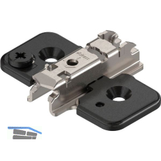 BLUM CLIP ONYX Exzenter Kreuzmontageplatte, Stahl, Schrauben, Distanz 3 mm