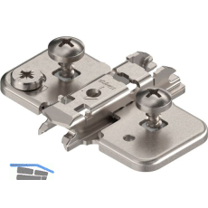 BLUM CLIP Exzenter Kreuzmontageplatte, Zwillingsanschlag, Stahl, EXPANDO, D: 0mm