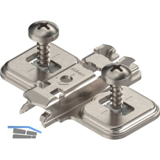 BLUM CLIP Kreuzmontageplatte Langloch, Stahl, Spanplattenschrauben, Distanz 0 mm