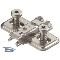 BLUM CLIP Kreuzmontageplatte Langloch, Stahl, Systemschrauben, Distanz 0 mm