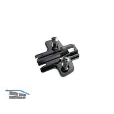 HETTICH Kreuzmontageplatte mit Langloch, Systemschraube, Distanz 3 mm schwarz