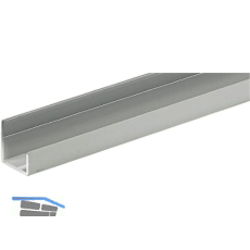 HETTICH Schiebet�r-Abschlussleiste U T�rst�rke 15-16 mm 2500 mm, Aluminium