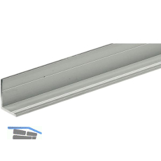 HETTICH Schiebet�r-Abschlussleiste L T�rst�rke 15-16 mm 2500 mm, Aluminium