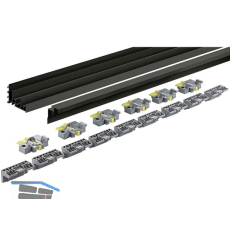 HETTICH TopLine XL Lauf- und F�hrungsschienenset 4000 mm,Aluminium schwarz elox.