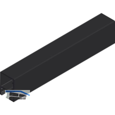 CINETTO Aluminium Glasrahmenprofil ANKOR-19, L 6100 mm schwarz eloxiert
