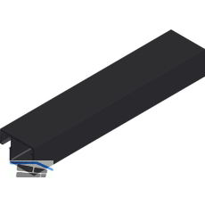 CINETTO Aluminium Glasrahmenprofil ANKOR-27, L 6100 mm, schwarz eloxiert
