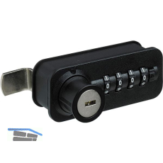 HETTICH Zahlenschloss mit Riegel - Fixcode, links, Stahl/KS schwarz