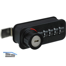 HETTICH Zahlenschloss mit Riegel -Freecode, links, Stahl/KS schwarz