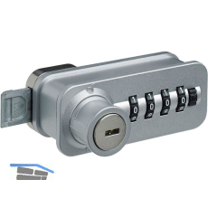 HETTICH Zahlenschloss mit Schn�pper - Fixcode, links, Stahl/KS verchromt matt