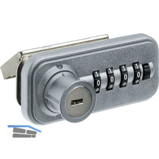 HETTICH Zahlenschloss f�r Schiebet�r - Fixcode, links, Stahl/KS verchromt matt