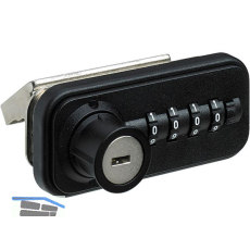 HETTICH Zahlenschloss f�r Schiebet�r - Fixcode, rechts, Stahl/KS schwarz