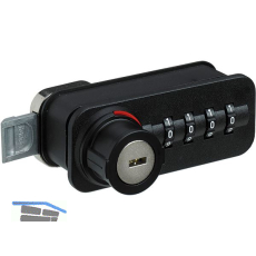 HETTICH Zahlenschloss mit Schn�pper - Freecode, Lade, Stahl/KS schwarz