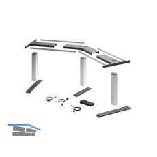 HETTICH LegaDrive Tischgestell-Set 135� Winkel silber graphit