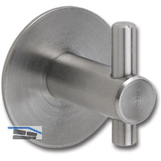 Mantelhaken Tulum mit Platte � 30 mm, Tiefe 27 mm, Edelstahl geb�rstet