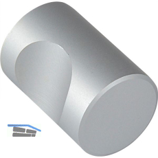 Knopf Alasco � 15 mm, Tiefe 24 mm, Aluminium natur eloxiert