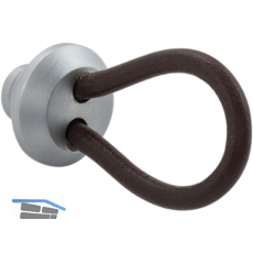 Knopf Valverde Breite 24 mm,Tiefe 52 mm,Leder dunkelbraun/Messing verchromt matt