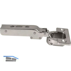 LAMP� Schwerlast M�bel Scharnier 95�, Eckanschlag, mit Feder, vernickelt