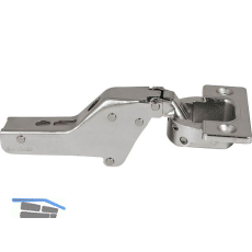 LAMP� Schwerlast M�bel Scharnier 95�, Innenanschlag, mit Feder, vernickelt