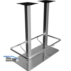 Plattenstehtischgestell mit Fu�st�tze Coburg 2 - Edelstahl geschliffen