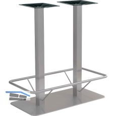 Plattenstehtischgestell mit Fu�st�tze Coburg 2 - silberfarbig beschichtet