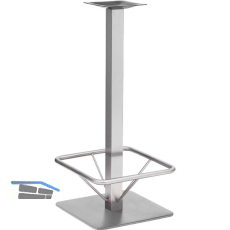 Plattenstehtischgestell mit Fu�st�tze Coburg 1 - Edelstahl geb�rstet