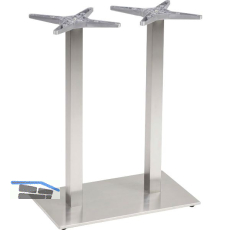 Plattenstehtischgestell Salzach-2-Bar Edelstahl satiniert