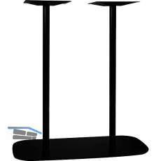 Plattentischgestell Slim, H�he 1070, Bodenplatte 985x485, Stahl schwarz RAL 9005