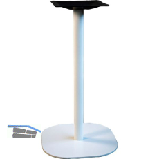 Plattentischgestell Slim, H�he 720, Bodenplatte 390x390, Stahl wei� RAL 9010