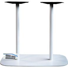 Plattentischgestell Slim, H�he 870, Bodenplatte 985x485, Stahl wei� RAL 9010