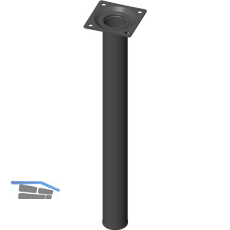 ELEMENT SYSTEM M�belfu� Rundrohr � 30 mm, L�nge 300 mm, Stahl schwarz