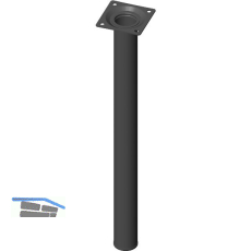 ELEMENT SYSTEM M�belfu� Rundrohr � 30 mm, L�nge 400 mm, Stahl schwarz