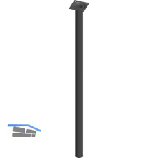 ELEMENT SYSTEM M�belfu� Rundrohr � 30 mm, L�nge 700 mm, Stahl schwarz
