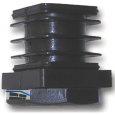 H�henverstellschrauben mit Fu�kappe 25x25 mm, Kunststoff schwarz