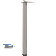 CAMAR Tischfu� rund 60 x 470 mm Stahl Edelstahl-Effekt