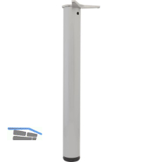 CAMAR Tischfu� rund 80 x 700 mm Stahl silberfarbig