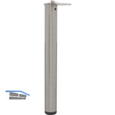 CAMAR Tischfu� rund 80 x 700 mm Stahl Edelstahl-Effekt