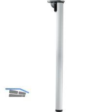 CAMAR Tischfu� "Click" � 50 mm, L�nge 705 mm, Aluminium silber gerillt