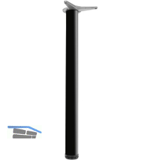 CAMAR Tischfu� rund 60 x 700 mm Stahl schwarz gl�nzend lackiert