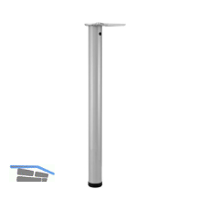 CAMAR Tischfu� rund 60 x 1100 mm Stahl silberfarbig