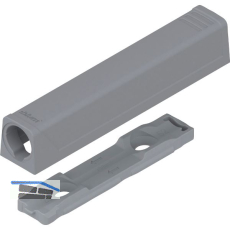 BLUM TIP-ON gerade Adapterplatte 956A1201, Langversion, platingrau