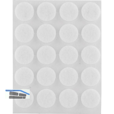 Filzgleiter rund, 17,Materialst�rke 3 mm, selbstklebend, wei�, Inhalt 20 ST