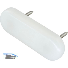 Nagelgleiter mit 2 Einschlagstiften, oval, 44x16, Kunststoff weiss