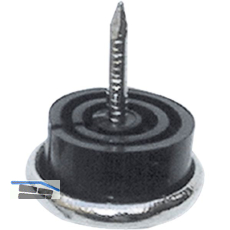 Nagelgleiter mit Stahlkappe und Einschlagstift 1, rund, �18, FE vernickelt