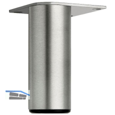 Dekorfu� Fu� fix, � 40 mm, L�nge 120 mm, Aluminium geb�rstet