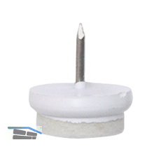 Nagelgleiter mit Filzauflage und Einschlagstift, rund, �24, KS wei�