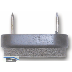 Nagelgleiter mit Filzauflage und 2 Einschlagstiften, oval, 38x18, KS grau