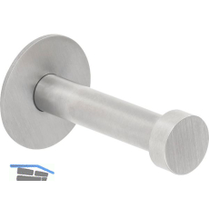 Mantelhaken Pirwa 1 mit Platte � 30 mm, Tiefe 52 mm, Edelstahl geb�rstet